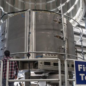 After rounds of challenging testing, the first central solenoid module is ready for shipment to the ITER site. Credit: GA