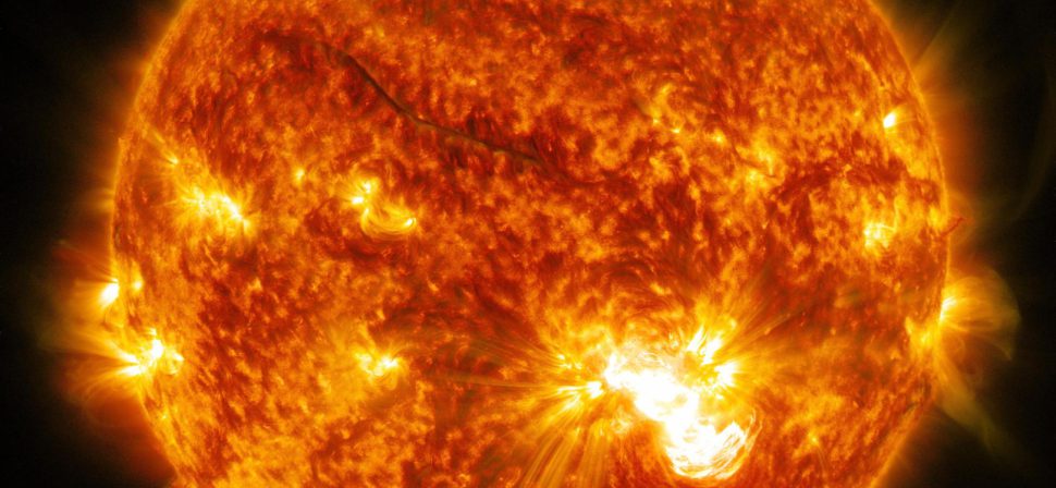Image of the surface of the sun, which generates energy through nuclear fusion (image: NASA).