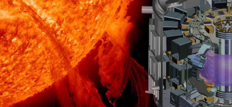 The sun produces energy through fusion. The ITER project seeks to demonstrate the scientific and technological feasibility of fusion energy on earth by building a star on earth.