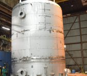 A 61,000-gallon drain tank manufactured by Joseph Oat Corporation in Camden, N.J. is part of the first shipment from the United States for the ITER tokamak cooling water system.