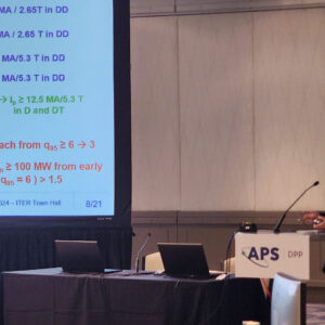 Alberto Loarte, ITER's Head of Science, presents at the 66th Annual Meeting of the American Physical Society Division of Plasma Physics in Atlanta, Georgia, in October 2024.