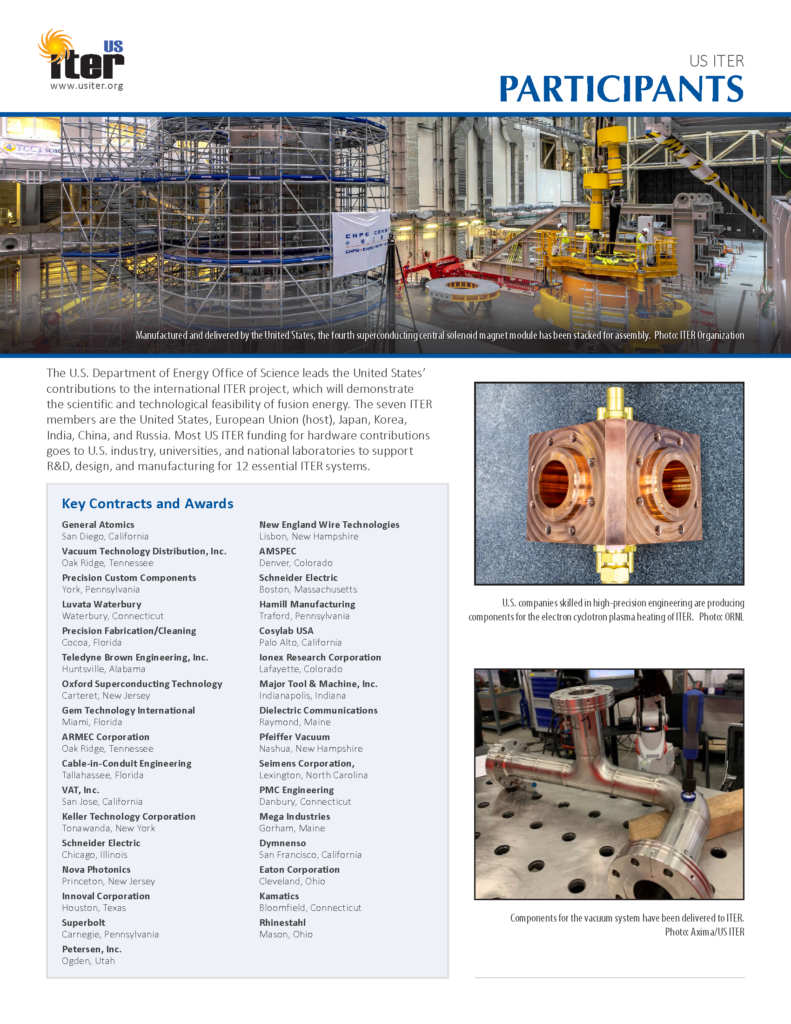 image of US ITER Participants fact sheet