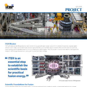 image of US ITER Project fact sheet