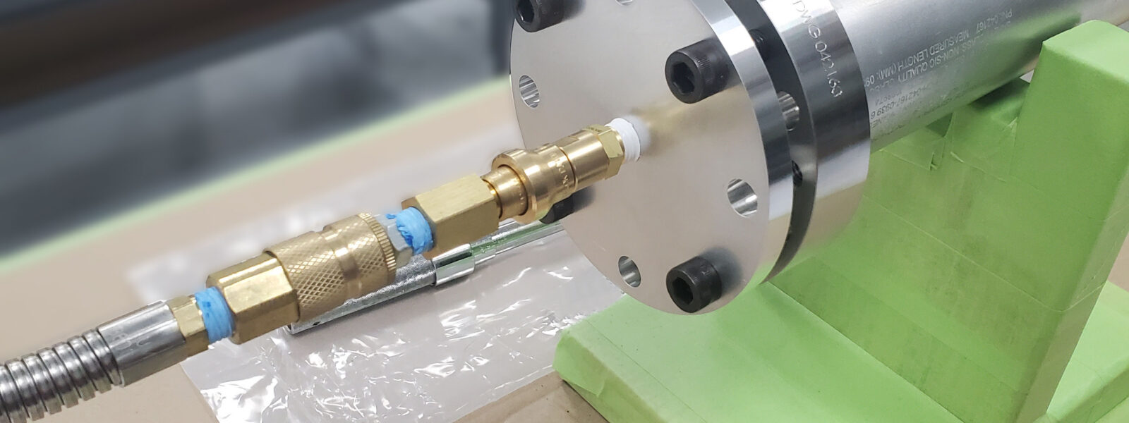 A waveguide component at Teledyne Brown Engineering Inc. in Huntsville, Alabama, undergoes testing. Credit: US ITER/Teledyne Brown Engineering.