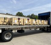 A truckload of ECH miter bends, expansion units, and pumpout components leaves ARMEC Corp. in Oak Ridge, Tennessee. Credit: US ITER/AREMC Corp.