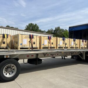 A truckload of ECH miter bends, expansion units, and pumpout components leaves ARMEC Corp. in Oak Ridge, Tennessee. Credit: US ITER/AREMC Corp.